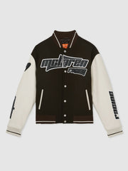 Men McLaren F1 Team Bomber Jacket in Brown/Ivory/White