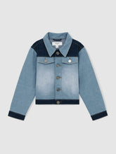 Children & Baby 13-14 yrs Patchwork Two-Tone Denim Jacket in Blue