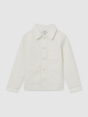 Children & Baby Cotton-Blend Work Jacket in Off White