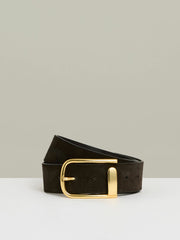 Women Leather Half Keeper Belt in Chocolate