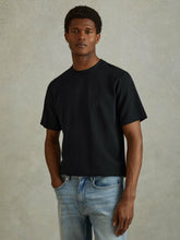 Men Textured Crew-Neck T-Shirt in Navy