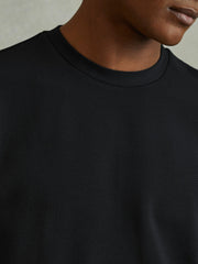 Men Textured Crew-Neck T-Shirt in Navy