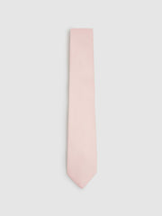 Men Textured Silk Blend Tie in Light Pink