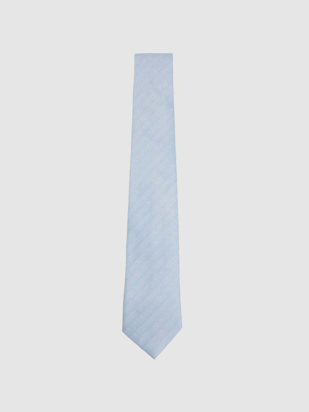 Men Polka Dot Silk Tie in Light Blue