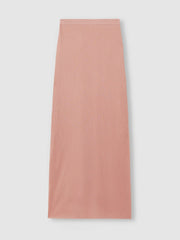 Women Carrie Pink Anna Quan Sheer Ribbed Knitted Midi Skirt