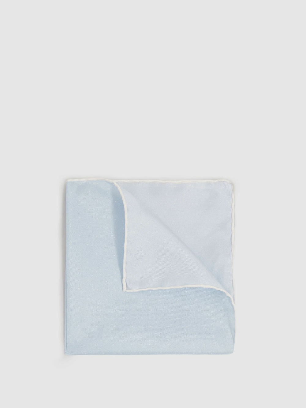 Men Polka Dot Silk Pocket Square in Light Blue