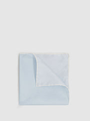 Men Polka Dot Silk Pocket Square in Light Blue