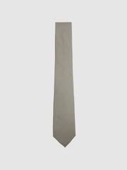 Men Textured Silk Blend Tie in Light Sage