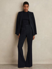Women Flared Suit Trousers in Navy