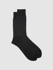 Men Striped Socks in Black/Navy