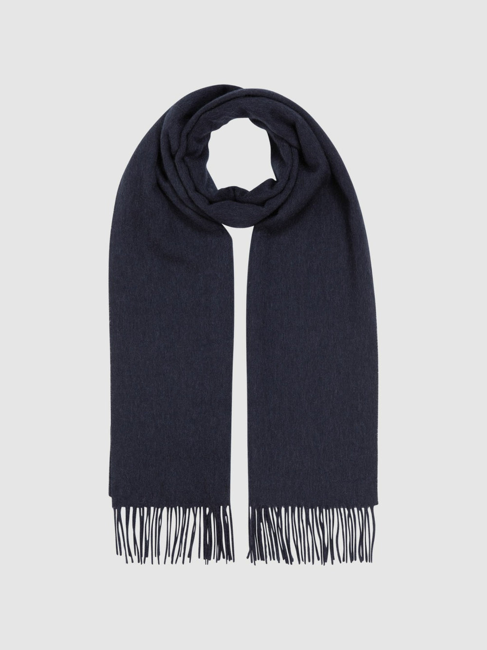 Men Wool and Cashmere Scarf in Navy