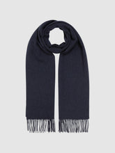 Men Wool and Cashmere Scarf in Navy