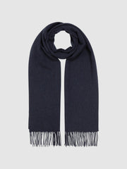 Men Wool and Cashmere Scarf in Navy