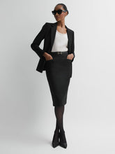 Women Petite Tailored Pencil Skirt in Black