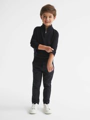 Children & Baby 3-9 yrs Merino Wool Zip-Neck Jumper in Navy