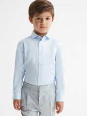 Children & Baby 4-9 yrs Slim-Fit Cotton Shirt in Soft Blue