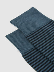 Men Striped Socks in Airforce Blue/ Navy