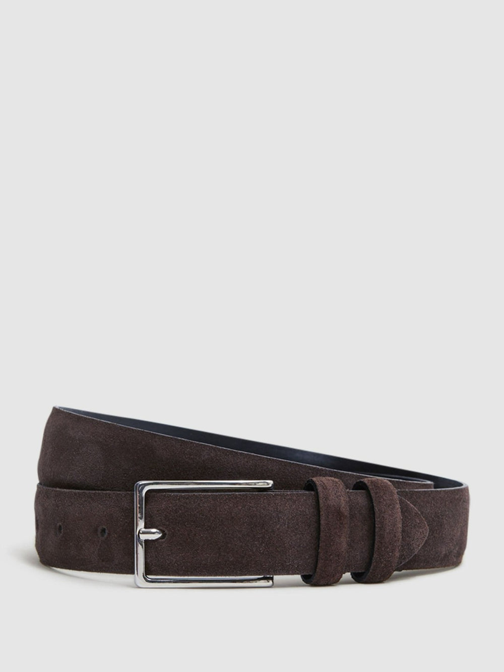 Men Suede Belt in Chocolate