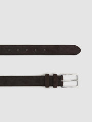 Men Suede Belt in Chocolate