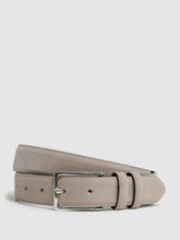 Men Suede Belt in Stone