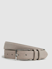 Men Suede Belt in Stone