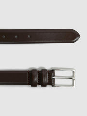 Men Smooth Leather Belt in Chocolate