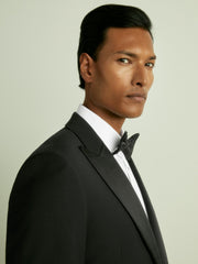 Men Regular Fit Single Breasted Tuxedo Jacket in Black