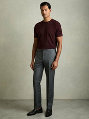 Men Cotton Crew Neck T-Shirt in Bordeaux