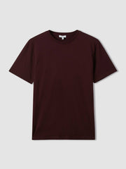Men Cotton Crew Neck T-Shirt in Bordeaux