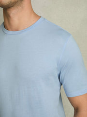 Men Cotton Crew Neck T-Shirt in Soft Blue
