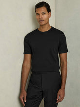 Men Cotton Crew Neck T-Shirt in Black