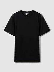 Men Cotton Crew Neck T-Shirt in Black