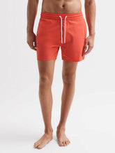 Men Plain Drawstring Swim Shorts in Bright Orange