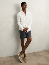 Men Cotton Chino Shorts with Stretch in Airforce Blue
