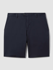 Men Cotton Chino Shorts with Stretch in Navy