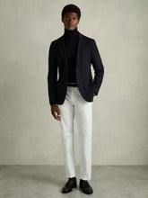 Men Slim Fit Washed Cotton Blend Chinos in White