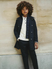 Children & Baby 9-13 yrs Gabardine Coat with Removable Gilet in Navy