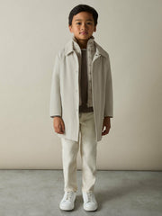 Children & Baby 13-14 yrs Gabardine Coat with Removable Gilet in Stone