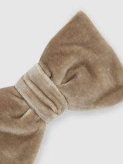 Men Velvet Bow Tie in Taupe Brown