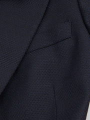 Women Textured Single Breasted Suit Blazer in Navy