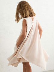 Children & Baby 3-9 yrs High-Neck Drape Back Dress in Pink