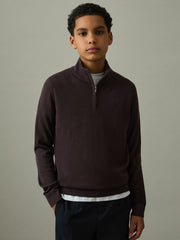 Children & Baby 3-9 yrs Two Pack Of Merino Wool Zip-Neck Jumpers in Navy/Dark Bordeaux