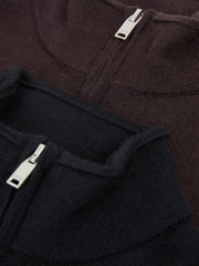 Children & Baby 9-13 yrs Two Pack Of Merino Wool Zip-Neck Jumpers in Navy/Dark Bordeaux