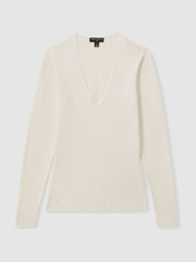 Women Atelier Knitted Silk-Blend Top in Off White