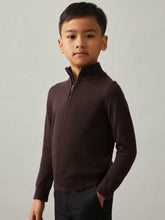Children & Baby 9-13 yrs Merino Wool Half-Zip Funnel Neck Jumper in Dark Bordeaux