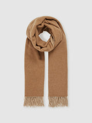 Women Wool-Cashmere Scarf in Biscuit