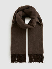 Women Wool-Cashmere Scarf in Chocolate