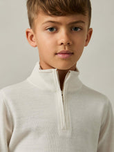 Children & Baby 9-13 yrs Merino Wool Half-Zip Funnel Neck Jumper in Snow