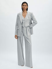 Women Good American Sharkskin Suit Waistcoat in Heather Grey