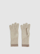 Women Wool Blend Tipped Gloves in Taupe